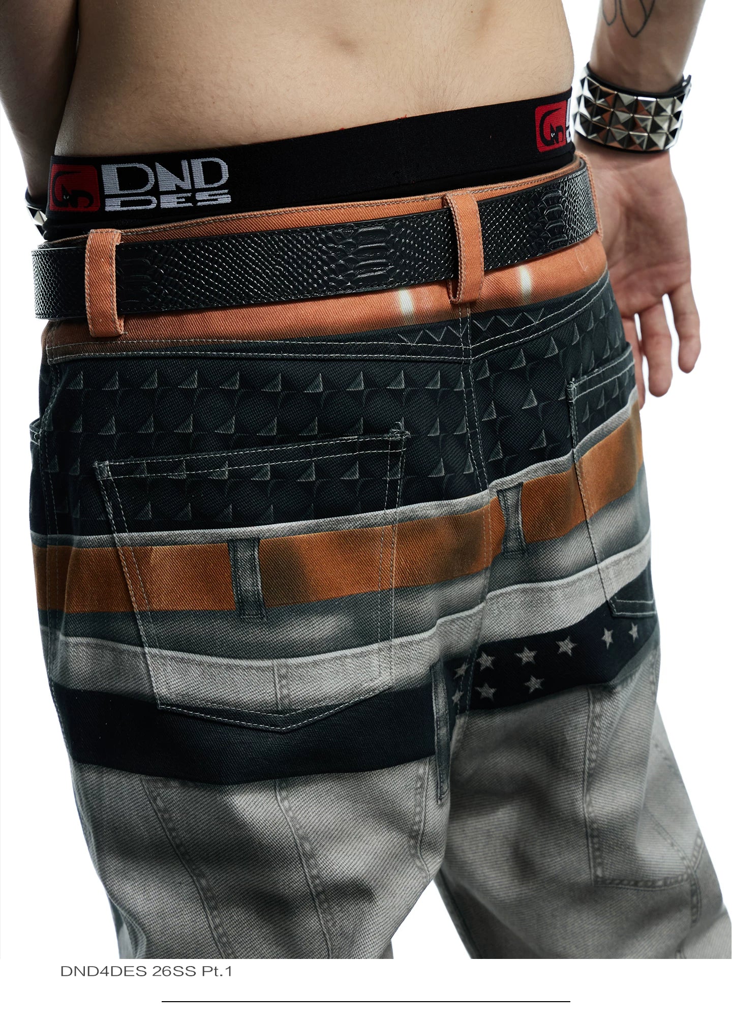 Vintage Snake Print Genuine Leather Belt
