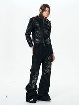 Men's Winter Stand Collar PU Jacket