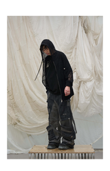 Slim Fit Ninja Sleeve Cutout Hoodie