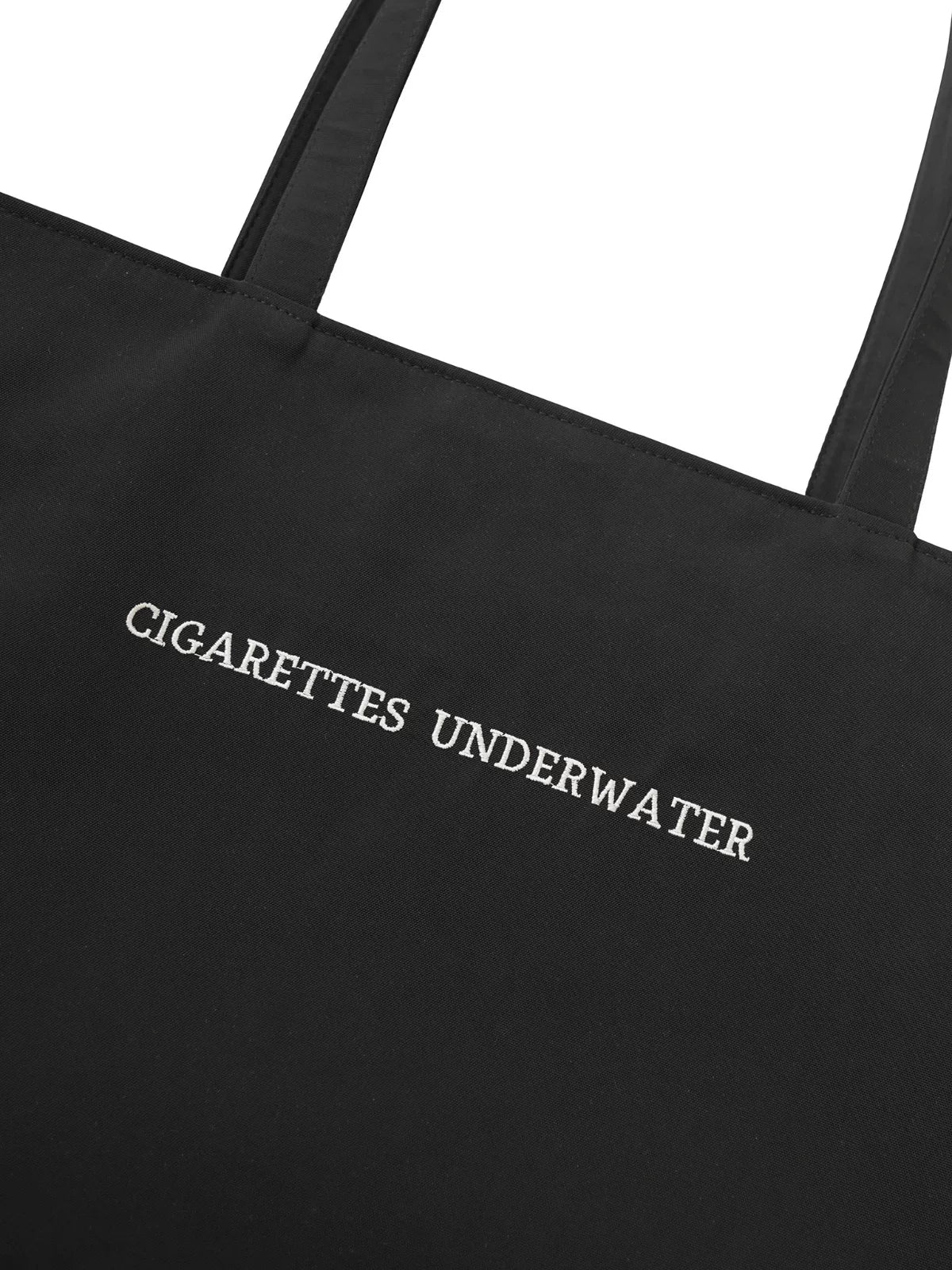 Embroidered Metal Logo Nylon Tote Bag