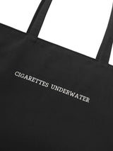 Embroidered Metal Logo Nylon Tote Bag