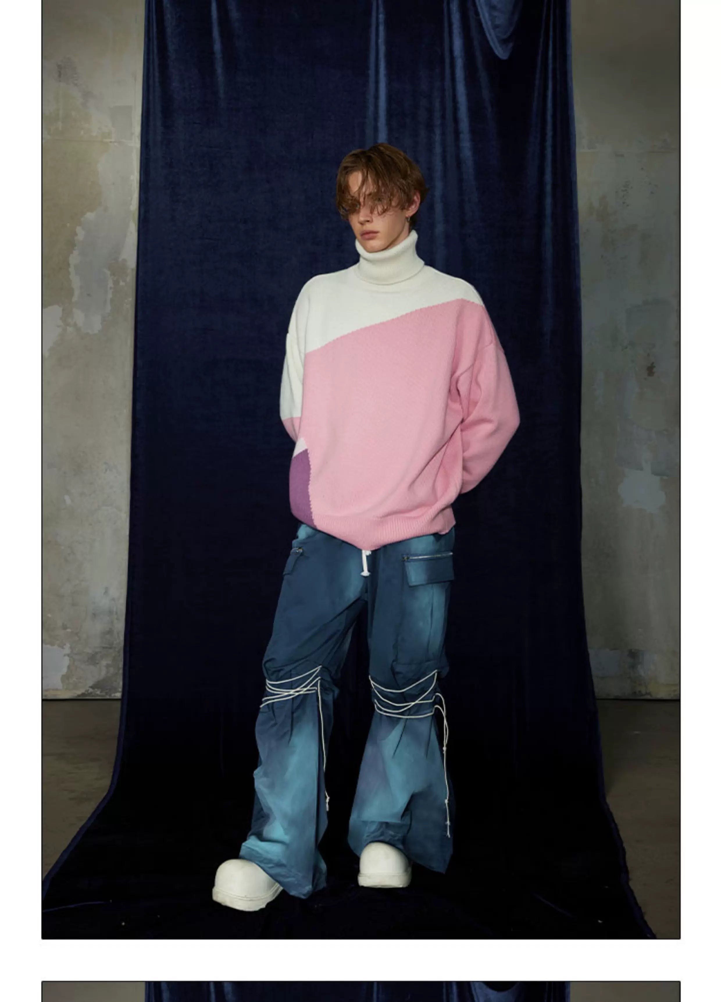 Mid-length Thick Wool Blend Turtleneck Sweater