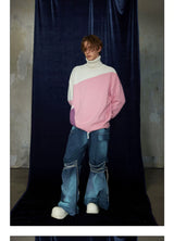 Mid-length Thick Wool Blend Turtleneck Sweater