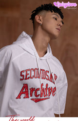 Men's Black White Graphic Vintage Hoodies