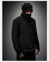 Dark Matte High Collar Zip Jacket