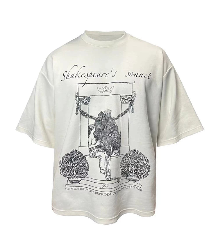 Shakespeare Poetry Heavyweight White Cotton Tee