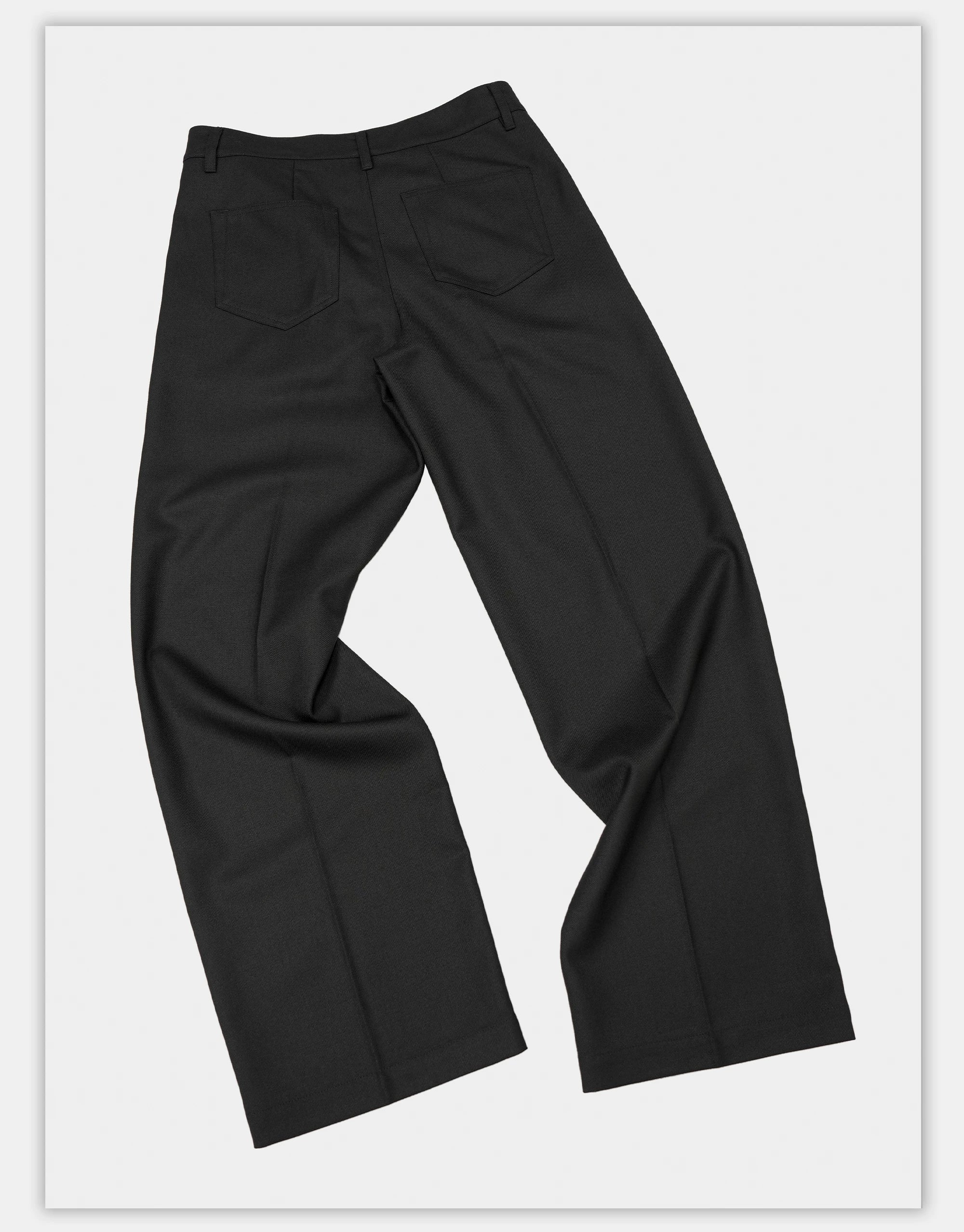 Wide Leg Wrinkle-free Wool Trousers