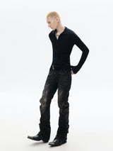 Ribbed Sheer Fitted Knit Cardigan