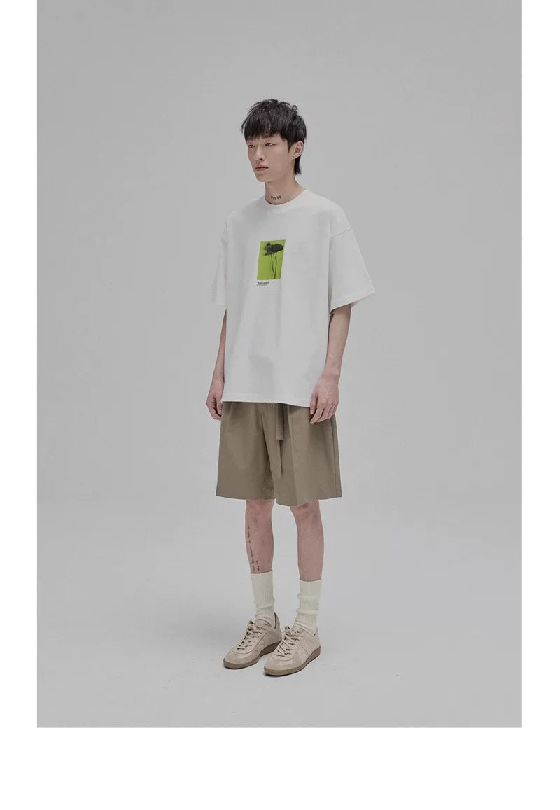 Floral Silhouette Print Short Sleeve Tee