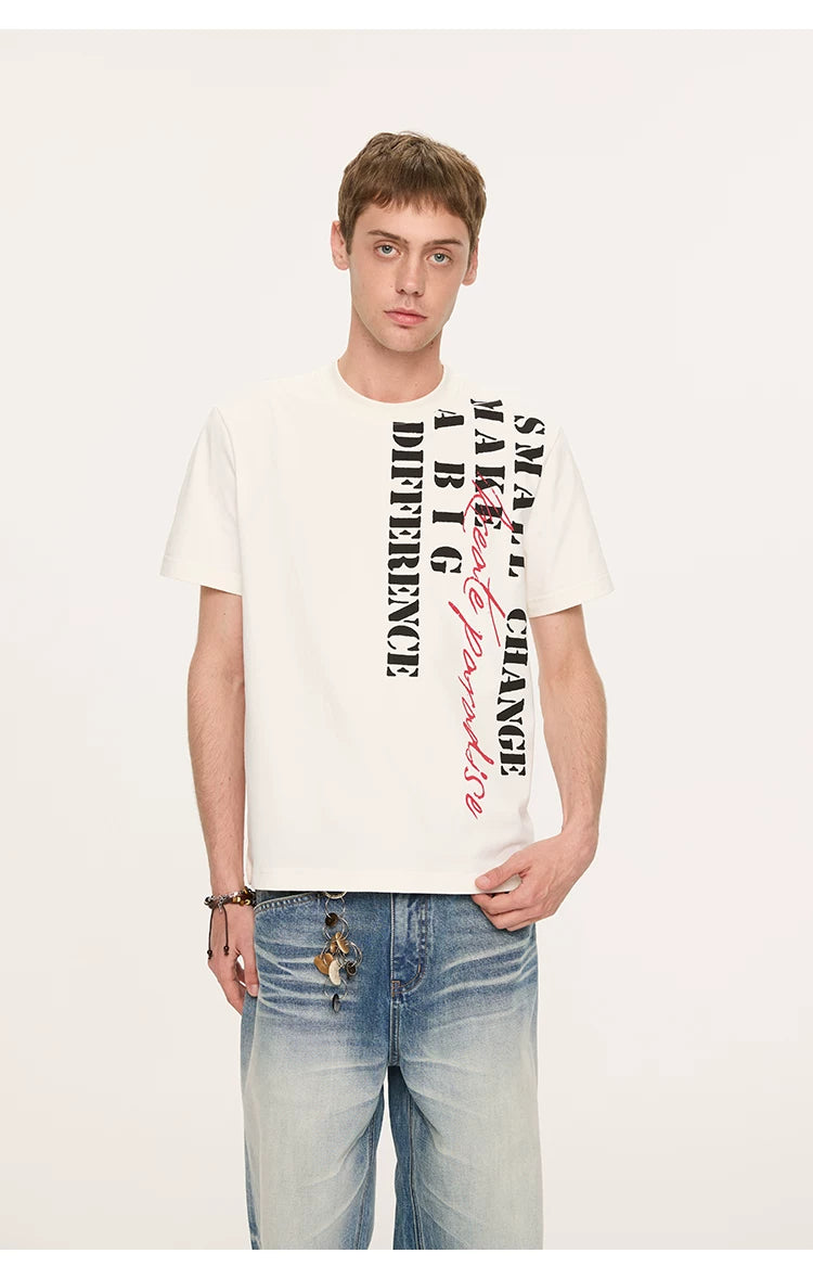 Casual Cool Dry Contrast Slogan Tees