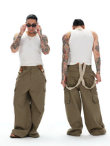 Men's Loose Multi-pocket Flare Cargo Pants