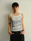 Technoboy Print Ribbed Unisex Tank Tops
