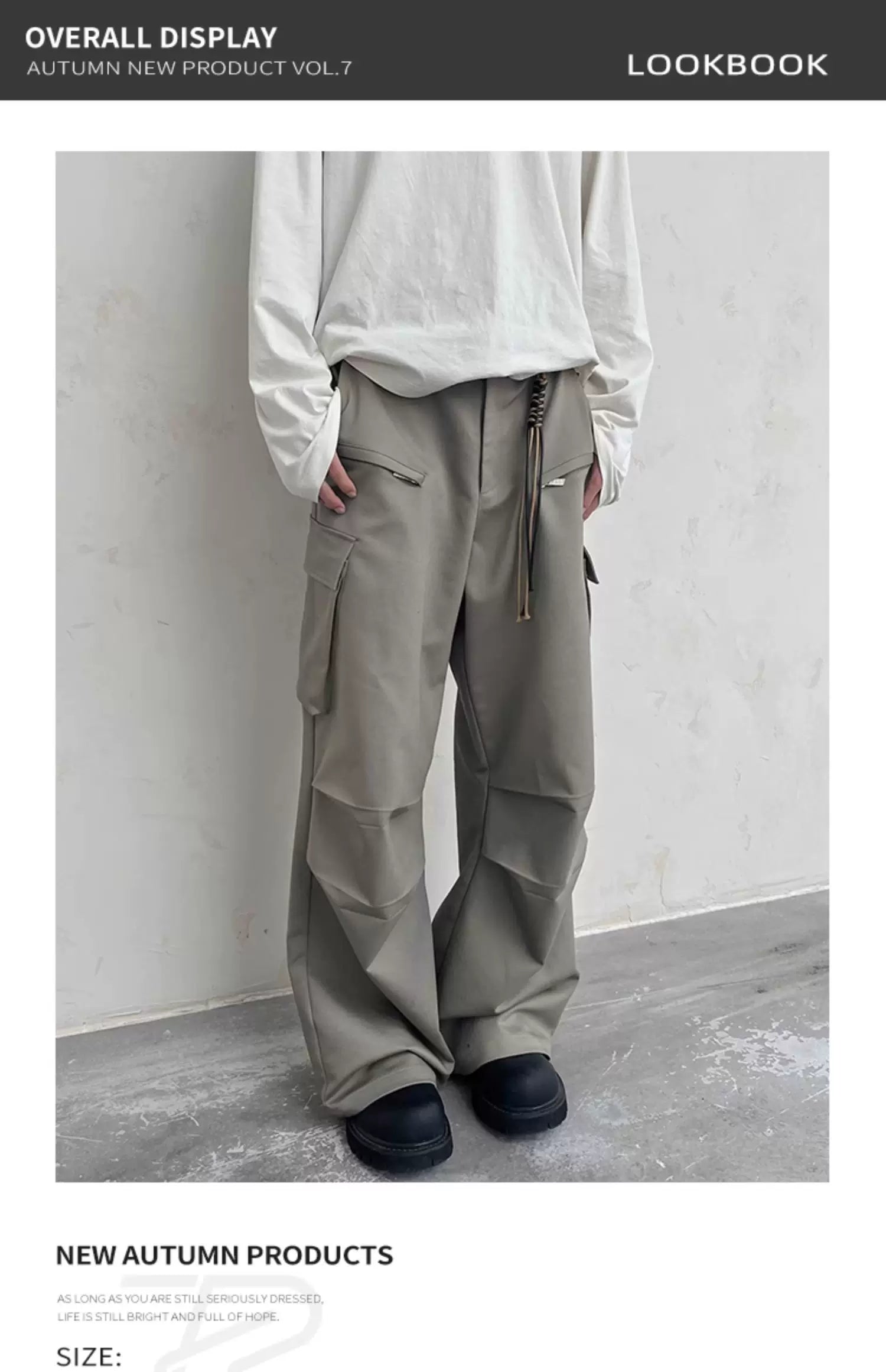 Men's Loose Zip Pocket Parachute Pants