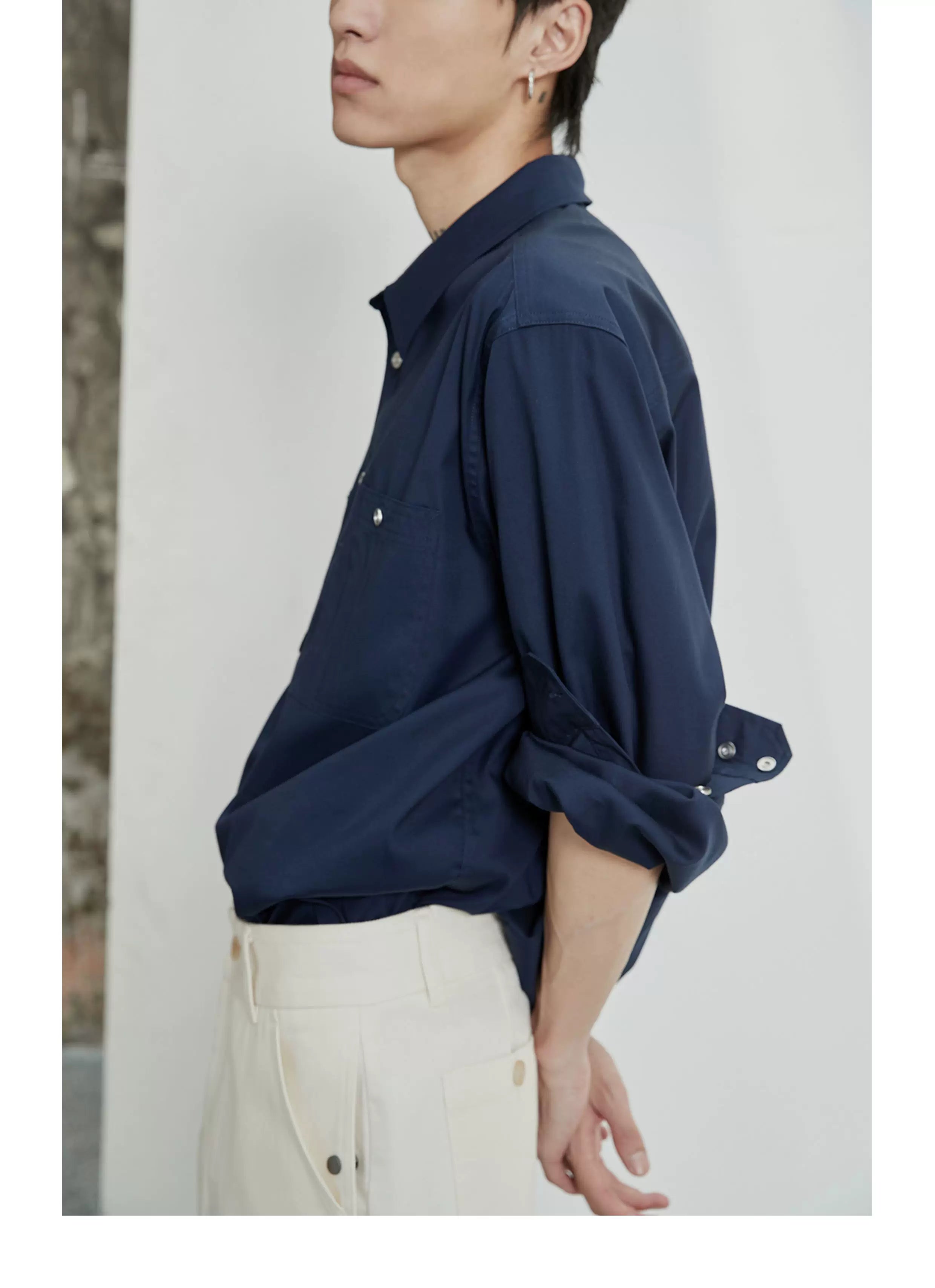 80s Cotton Oxford Asymmetric Pocket Shirt