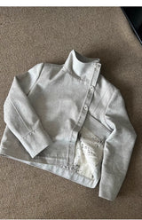 Vintage Irregular Floral Textured Fencing Jacket