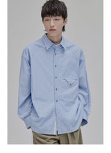 Blue White Striped Pocket Shirt