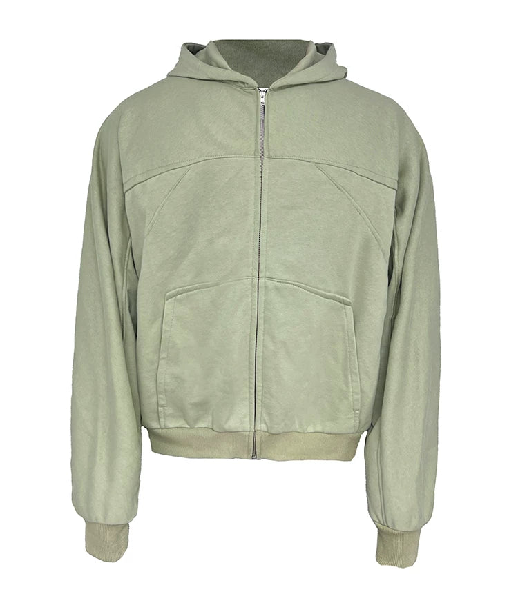 Deconstructed Boxy Fit Zip Hoodie