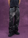 Men's Black Sparkly Wide Leg Jeans