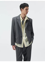 Short Two-Button Merino Wool Blazer