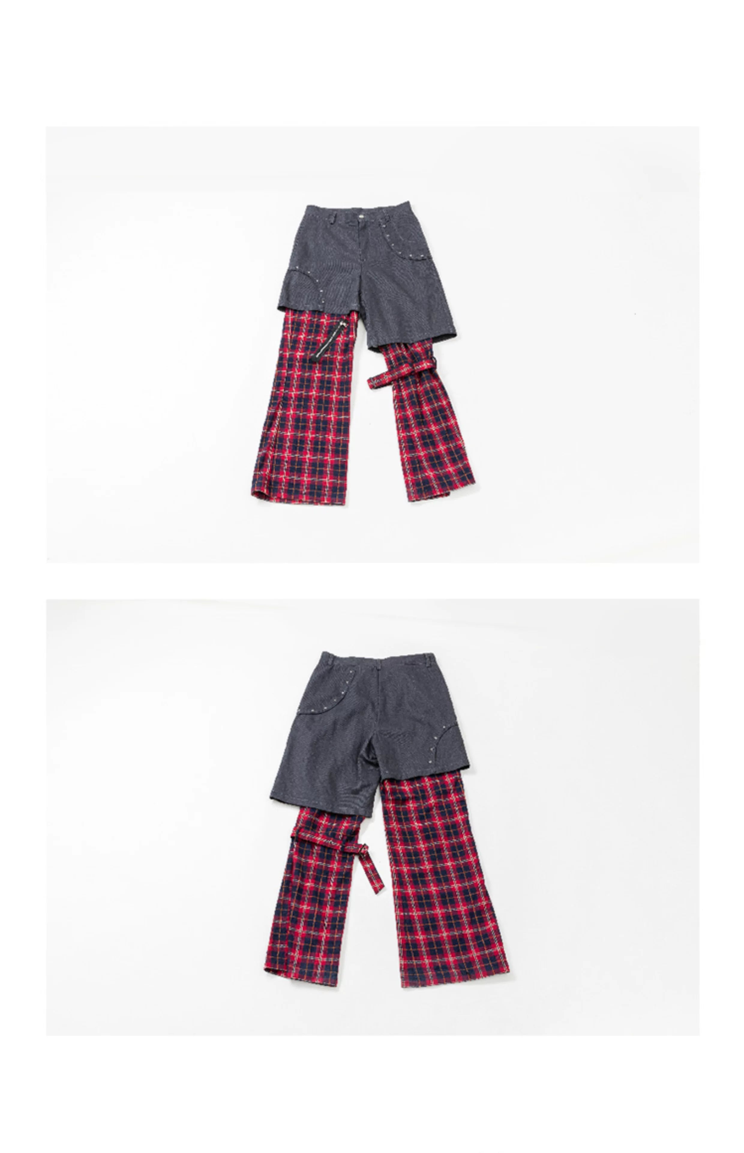 Y2K Punk Lace-Up Plaid Cargo Pants