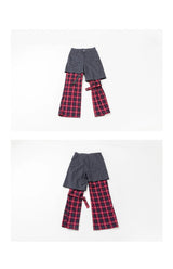 Y2K Punk Lace-Up Plaid Cargo Pants