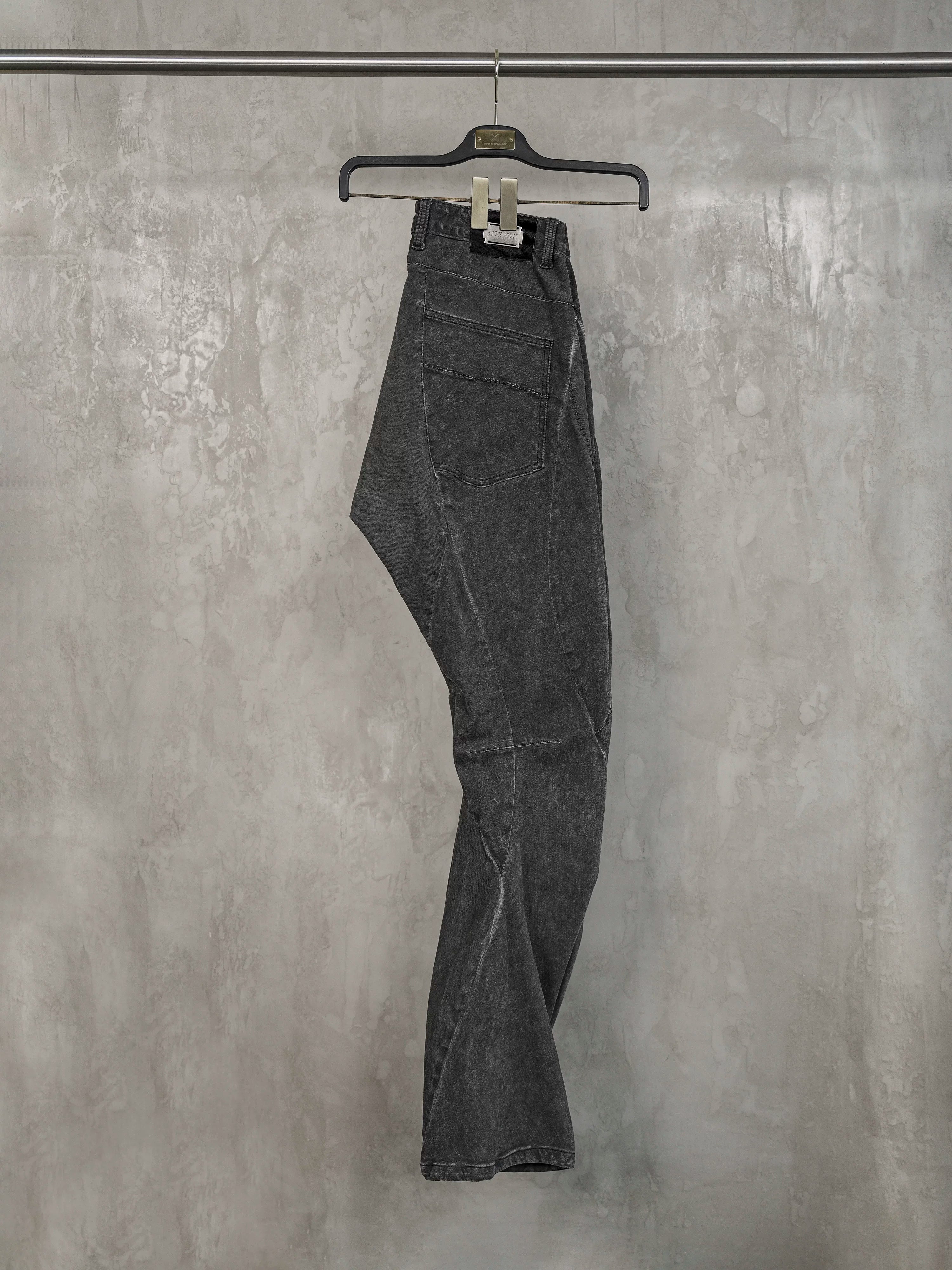 Dark Avant-Garde Deconstructed Stitched Blade Jeans