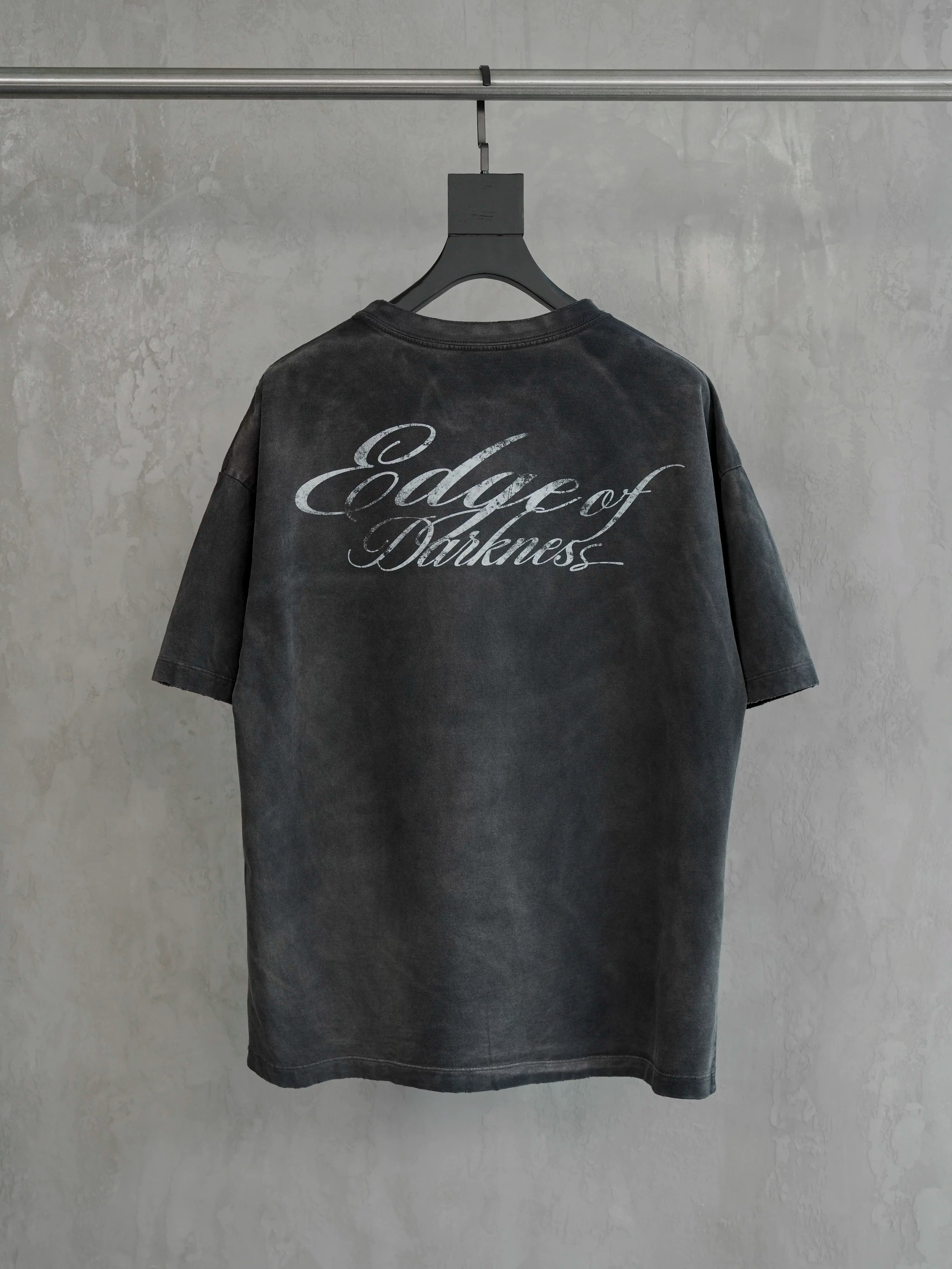 Loose Fit Washed Distressed Printed Tee