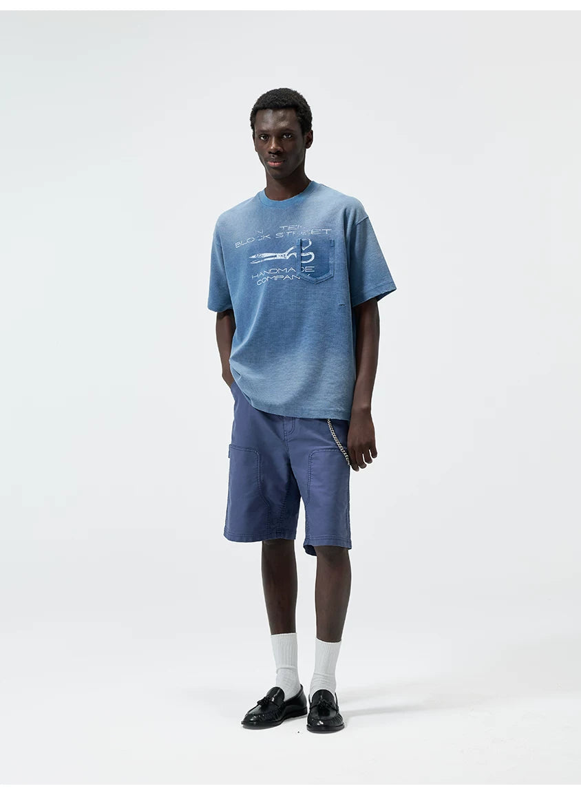 270G Printed Vintage Waffle Cotton Tee