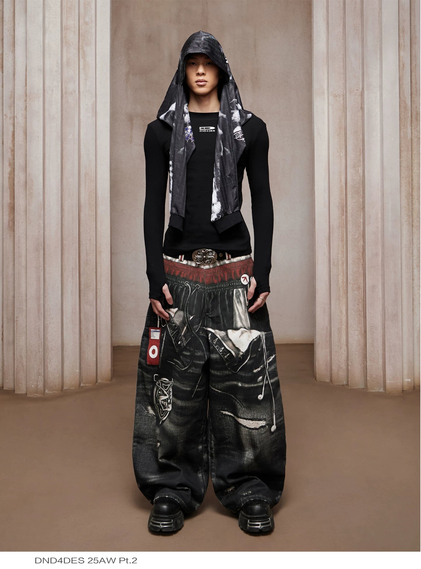 3D Printed Curved Baggy Jeans