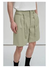 Draped Drawstring Elastic Waist Pleated Shorts