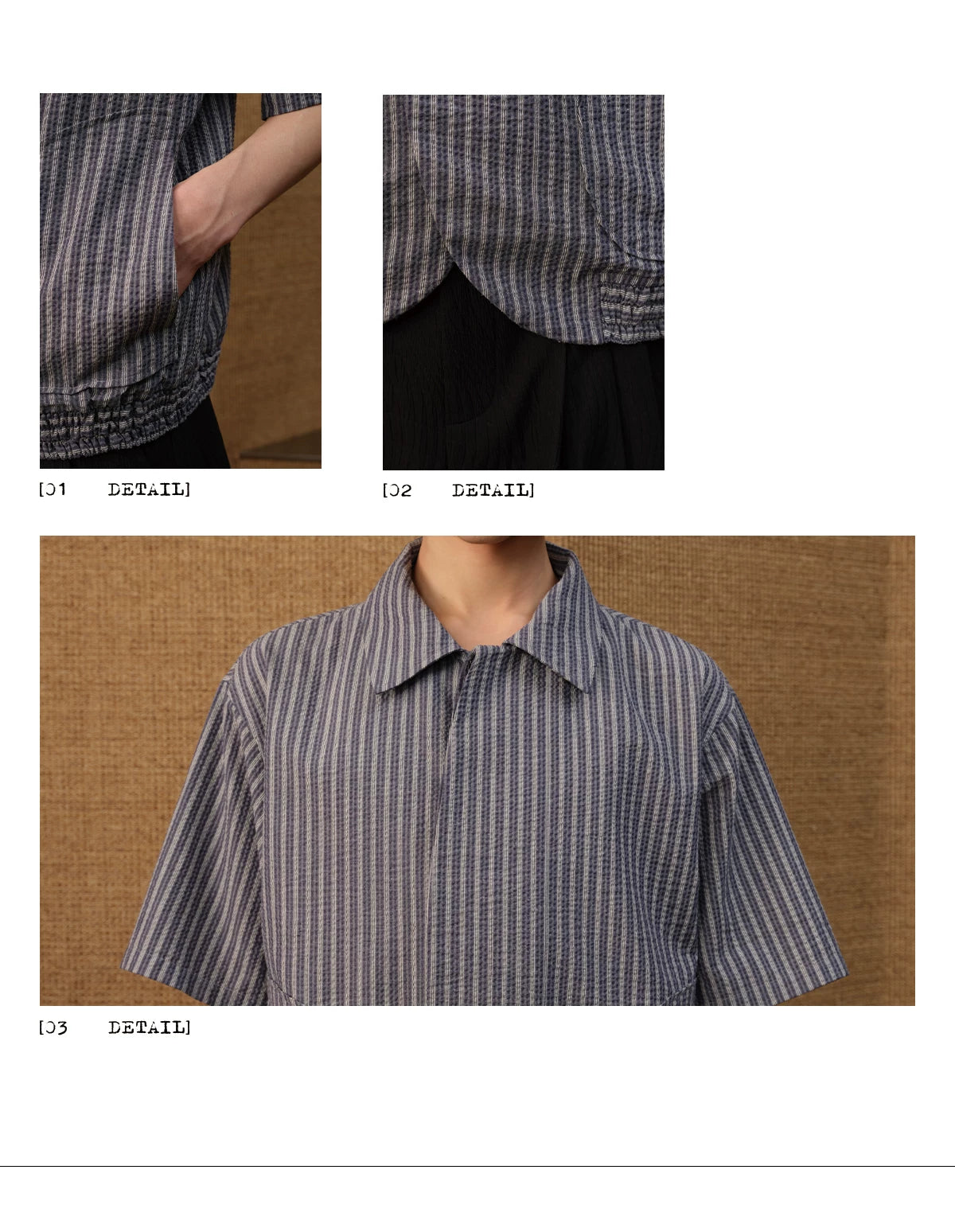Dark Blue Striped Ruched Shirt