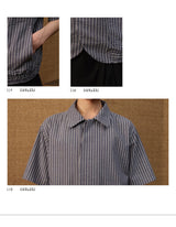 Dark Blue Striped Ruched Shirt