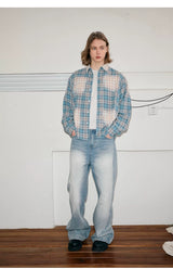 Vintage Wash Plaid Long Sleeve Shirt