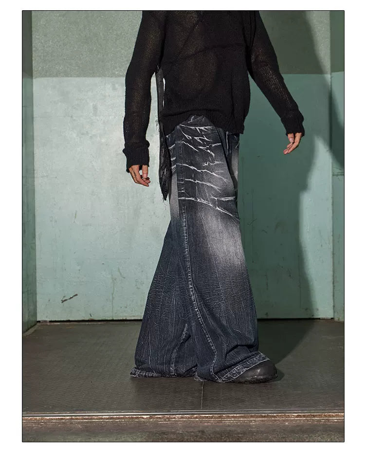 American Vintage Washed Distressed Baggy Jeans