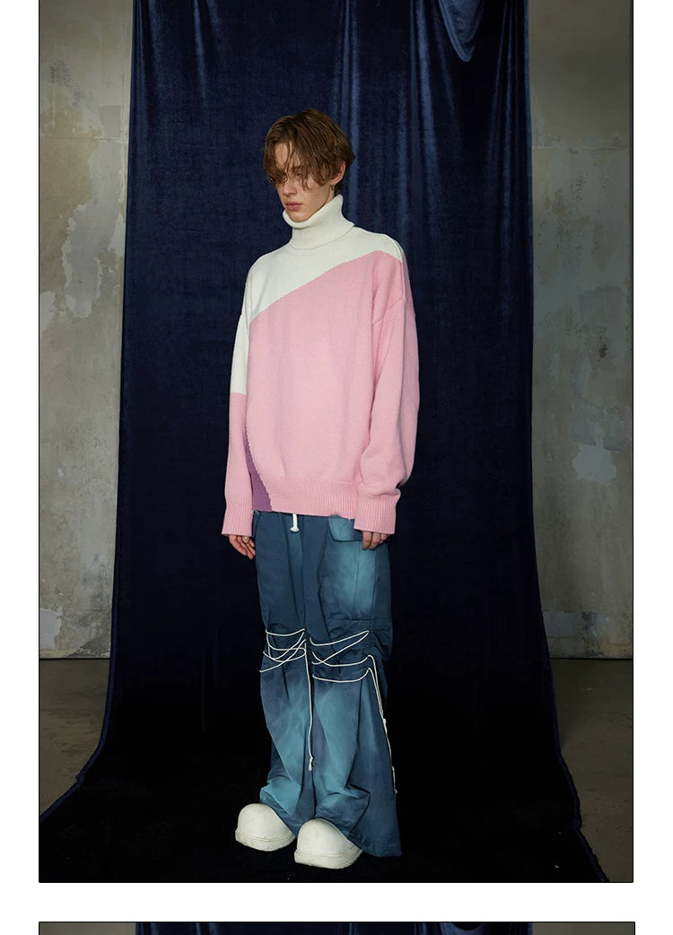 Mid-length Thick Wool Blend Turtleneck Sweater