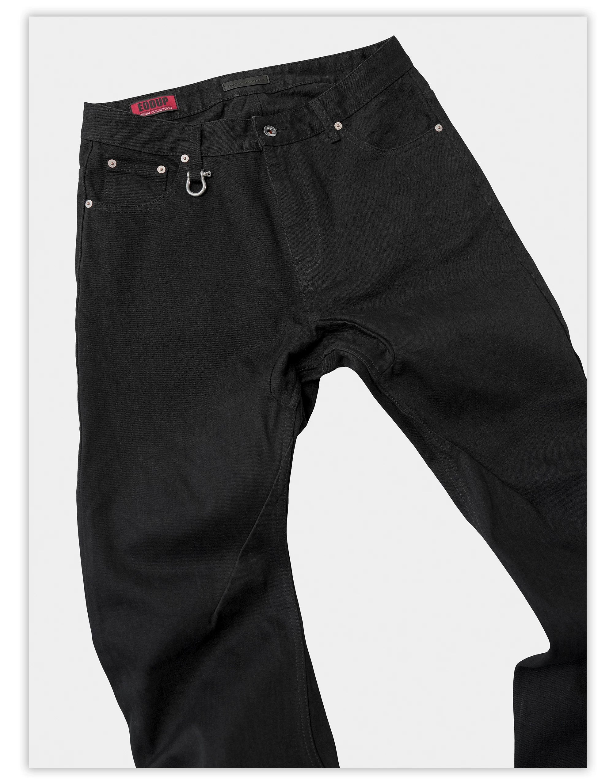 15 Oz Rigid Black Curved Jeans