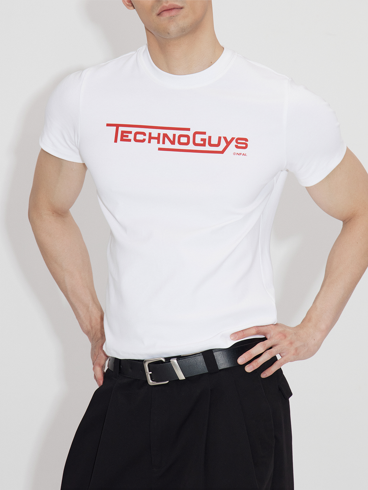 Structured Lightweight Printed Short Sleeve Tees