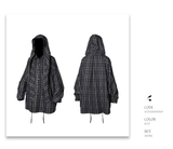 Dual Style Mid-Length Plaid Shirt Smock