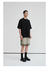 Crew Neck Raw Hem Short-Sleeve Tees