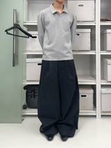 Natural Wash Double Pleated Loose Pants