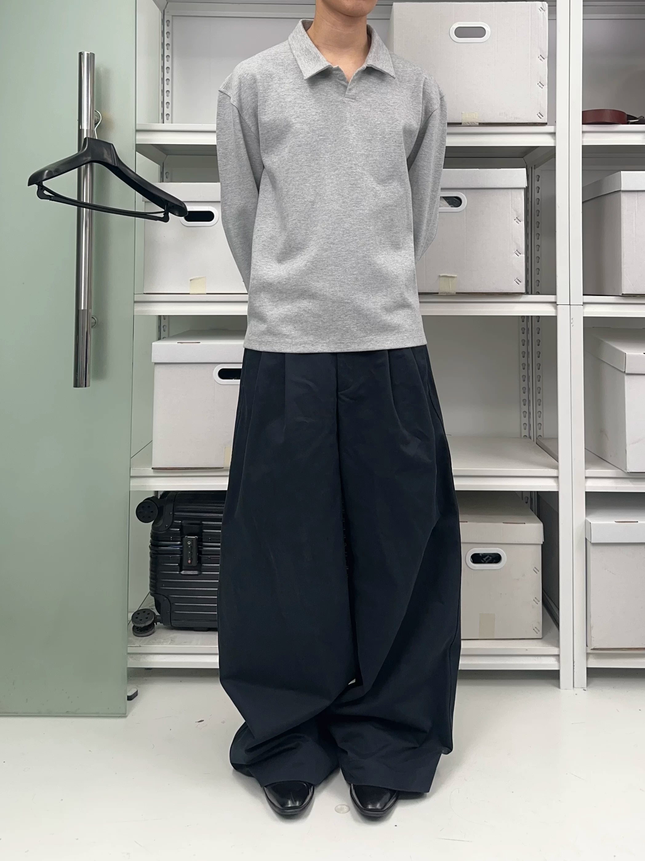 Natural Wash Double Pleated Loose Pants