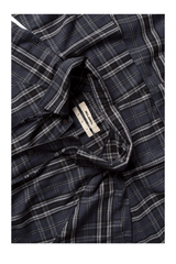 Dual Style Mid-Length Plaid Shirt Smock