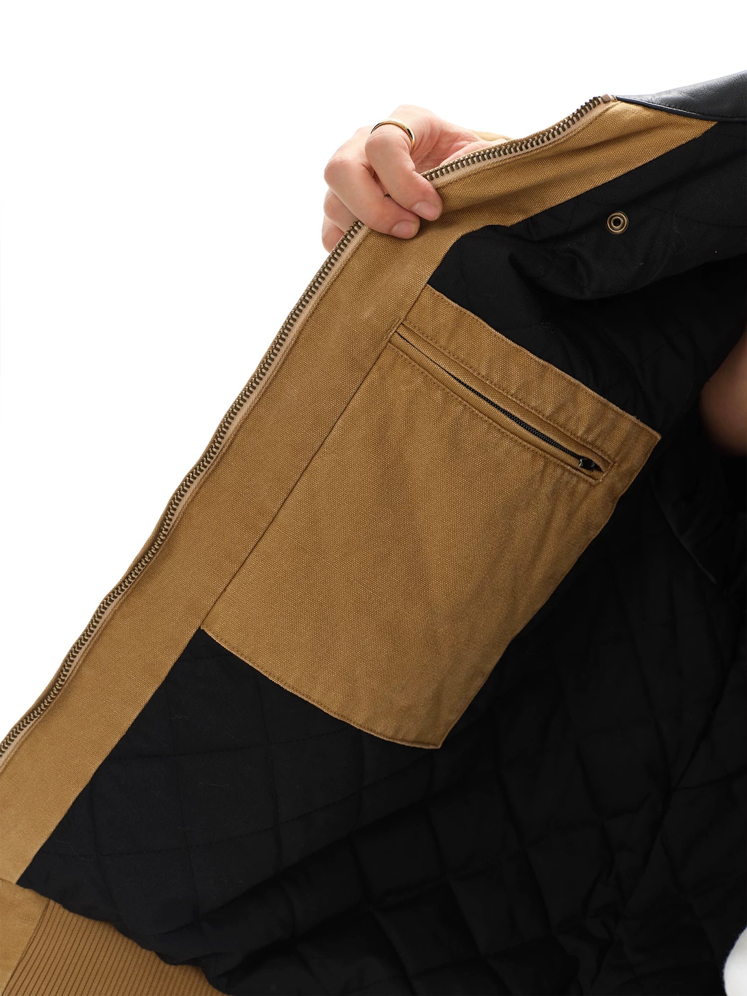Men's Washed Patchwork Sheepskin Jacket