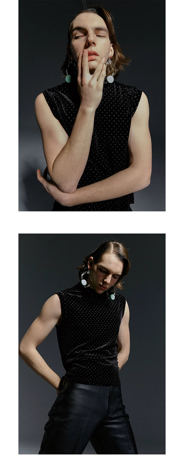 Retro Disco Rhinestone Sleeveless Tee