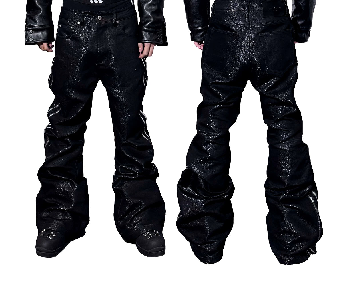 Raw Silver Double Zip Bootcut Jeans
