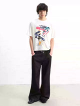Double Waist Flared Denim Jeans