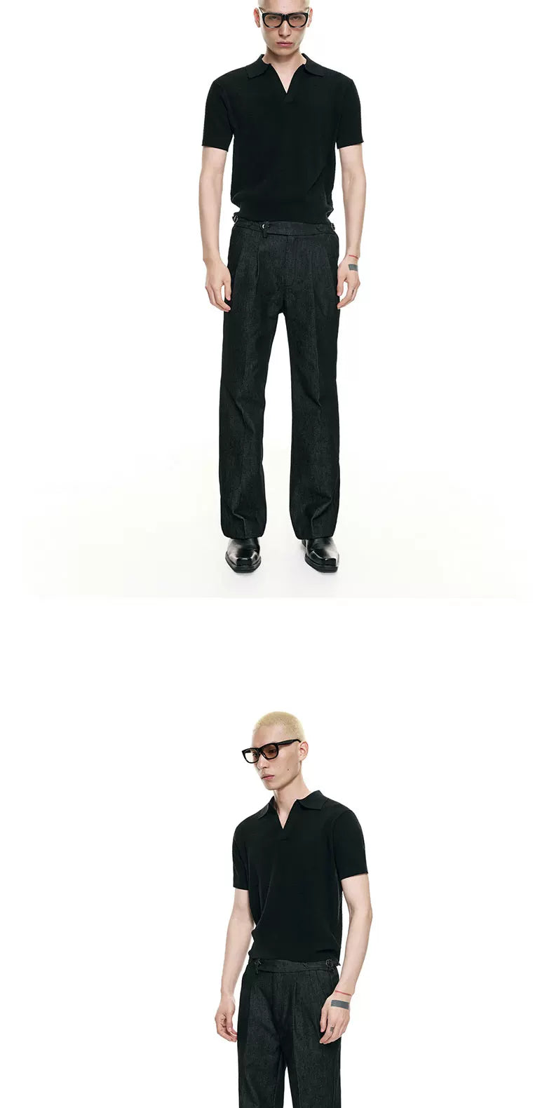 Charcoal Pleated Naples Casual Pants