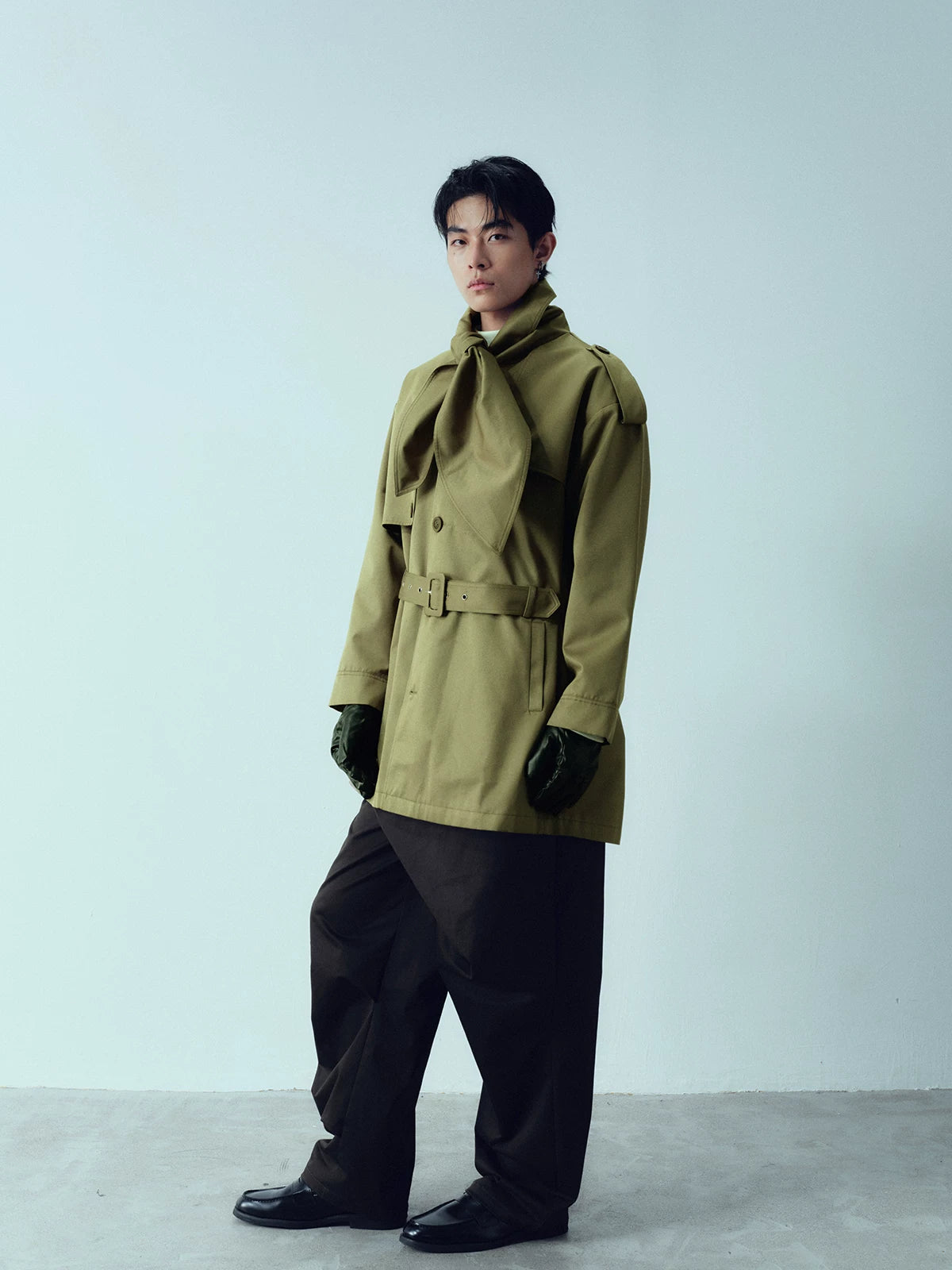 Bow Tie Waterproof Windproof Trench Coat