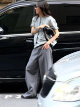 Black Gray Wide Leg Dress Pants