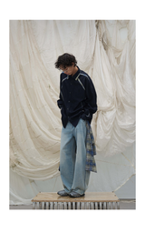 Washed Denim Split Shirt